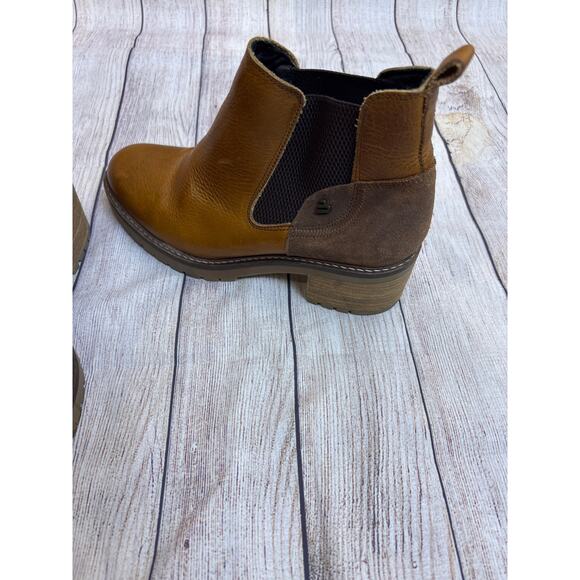 BullBoxer Boots Block Heal Leather Cognac Brown Women's Size 10 - Picture 2 of 6